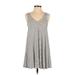 American Eagle Outfitters Casual Dress - Mini V Neck Sleeveless: Gray Print Dresses - Women's Size X-Small