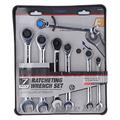 7PCS Fix Head Ratcheting Wrench Set, Combination Chrome Plated Vanadium Steel Power Hand Tools