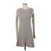 Romeo & Juliet Couture Casual Dress - Sweater Dress: Gray Houndstooth Dresses - Women's Size Small