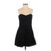 Alice + Olivia Cocktail Dress - A-Line Strapless Sleeveless: Black Solid Dresses - Women's Size 4