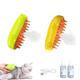 Steamy Cat Brush - Steam Cat Brush, 3in1 Cat Steamy Brush, Cat Spray Massage Comb, Rechargeable Cat Slicker Brush With Liquid Inlet, Cat Grooming Brush, Eliminate Flying Hair-yellow+green