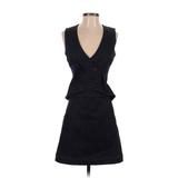 Derek Lam 10 Crosby Casual Dress - A-Line Plunge Sleeveless: Black Print Dresses - Women's Size 2