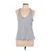 DKNY Active Tank Top: Gray Activewear - Women's Size Large