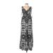 AB Studio Casual Dress - Maxi: Black Acid Wash Print Dresses - Women's Size 10