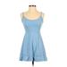 Shein Casual Dress - Mini Scoop Neck Sleeveless: Blue Print Dresses - Women's Size Small
