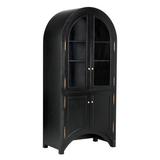 Noir Trading Inc. Haring China Cabinet Wood/Glass in Black/Brown/Red | 86.5 H x 40 W x 22 D in | Wayfair GHUT162HB