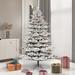 The Holiday Aisle® Flocked Kiana Pine Artificial Christmas Tree w/ Warm White LED Lights w/ Stand, Metal in Green/White | 108 H x 66 W in | Wayfair