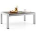 Ebern Designs Viviette Rectangular 39.5" L x 24" W Outdoor Side Table Wood/Metal in Brown/Gray | 16 H x 39.5 W x 24 D in | Wayfair