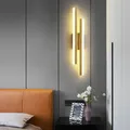 Applique murale LED pour chambre à coucher appliques tuyau de ligne de cuivre abat-jour en