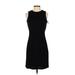 Ann Taylor LOFT Cocktail Dress - Sheath Crew Neck Sleeveless: Black Print Dresses - Women's Size 0