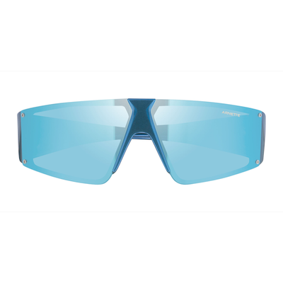 Unisex s rectangle Shiny Blue Plastic Prescription sunglasses - Eyebuydirect s ARNETTE Saturnya