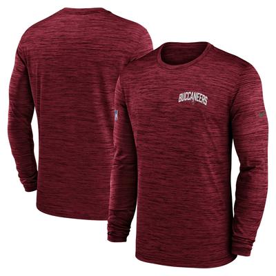 Rotes Nike Tampa Bay Buccaneers Sideline Velocity Athletic Stack Performance-Langarm-T-Shirt für Herren Image