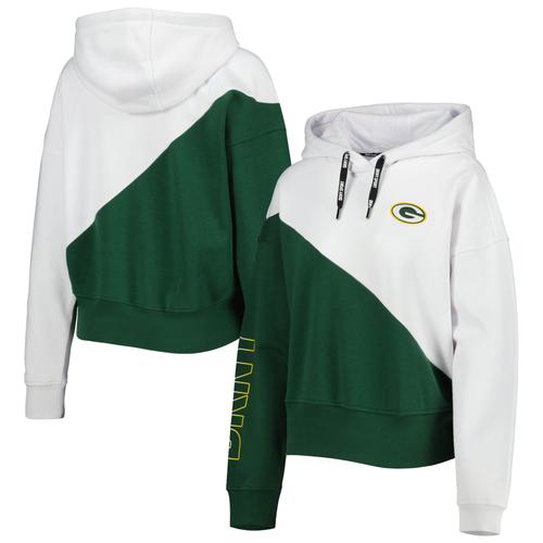 DKNY Sport – Weiß/Grün – Green Bay Packers – Bobbi – Kapuzenpullover mit Farbblockdesign