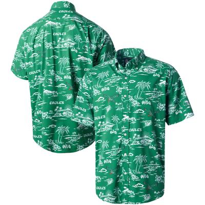 Grünes Philadelphia Eagles Throwback Kekai-Print-Hemd mit Knopfleiste von Reyn Spooner für Herren Image