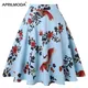 2023 Summer 50s 60s Vintage Retro Casual Skirt Fashion Lady Bird Animal Floral Print Skirts High