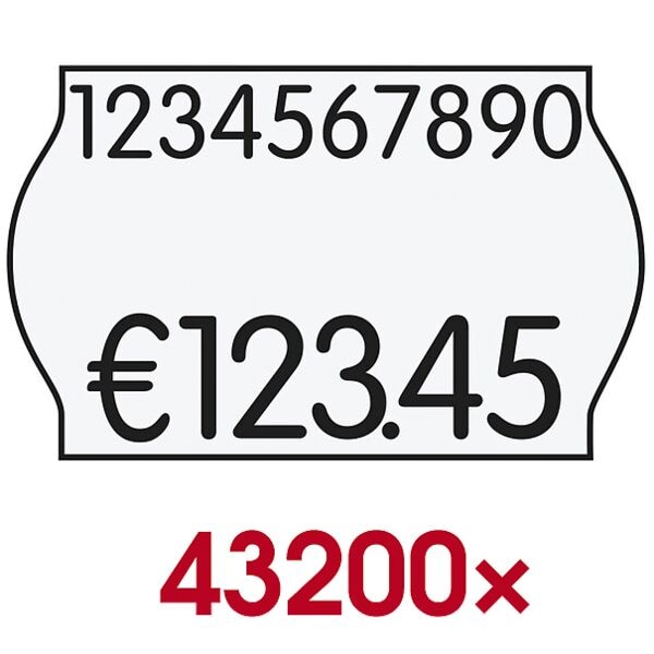 CreenLine 36er-Pack Preisauszeichnungsetiketten 26 x 16 mm weiß permanent (je 1200 Stück) weiß