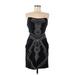 Nicole Miller Cocktail Dress: Black Jacquard Dresses - Women's Size 8