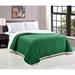 Décor&More HomeEssentials Extra Heavy and Plush Chevron Braided Queen Size Microplush Blanket with Sherpa Backing 90x90 - Green