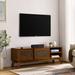 Rattan TV Stand Entertainment Center for up to 65" TVs, Brown - 59.00" x 15.75" x 19.63"