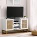 Rattan Sideboard TV Stand with Adjustable Storage Shelf for TVs up to 55", Media TV Console Table for Living Room Bedroom