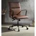Classic Vintage Top Grain Leather Office Chair, Mid Back Computer Chair with Tufted Backrest and Adjustable Height, for Home