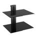 ProMounts Durable Tempered Glass Floating Double Wall Shelf, Holds Up to 35 lbs - Up to 35 Lbs.