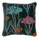 Coussin vert en velours 45x45 cm avec motif fleuri