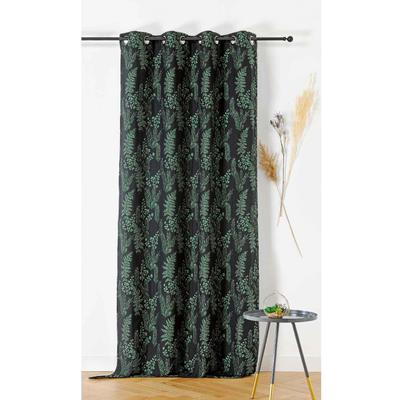 Rideau d'ameublement aux feuillages divers polyester vert 140x240 cm