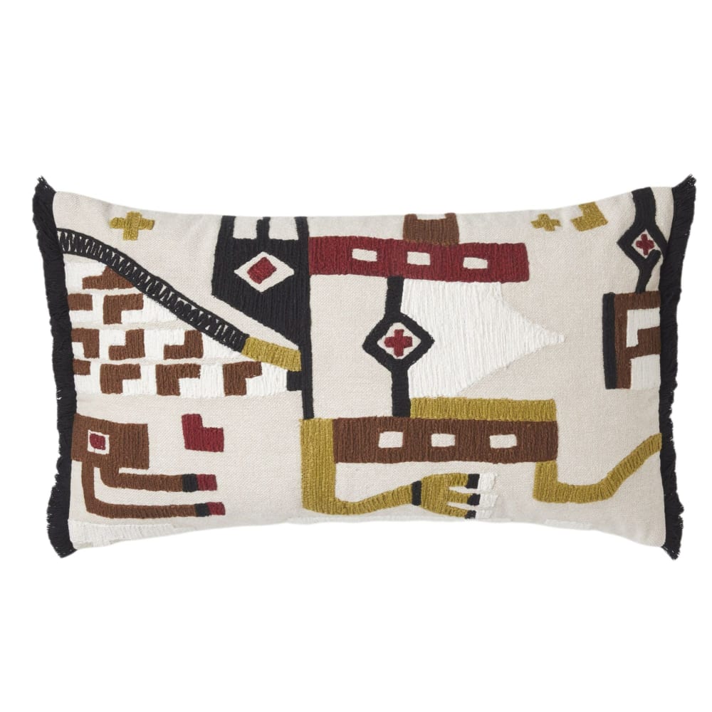 Housse de coussin en coton multicolore 28x47 cm