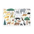 Stickers muraux les animaux du monde en vinyle mat multicolore