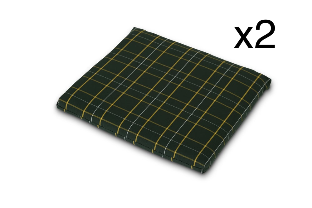Pack 2 coussins chaise de jardin carrés verts