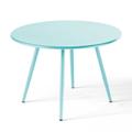 Table basse ronde en métal turquoise 50 cm