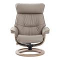 Fauteuil de relaxation avec repose pieds en cuir beige