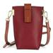 Mini Cell Phone Purse Leather Small Crossbody Bags for Women Lightweight Cute Purses-red