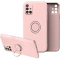 Compatible with Samsung A51 Case Silicone Cute Shockproof Anti-Scratch Samsung Galaxy A51 Phone Case with Ring Kickstand Full Body Protection Cases for Women (Pink)