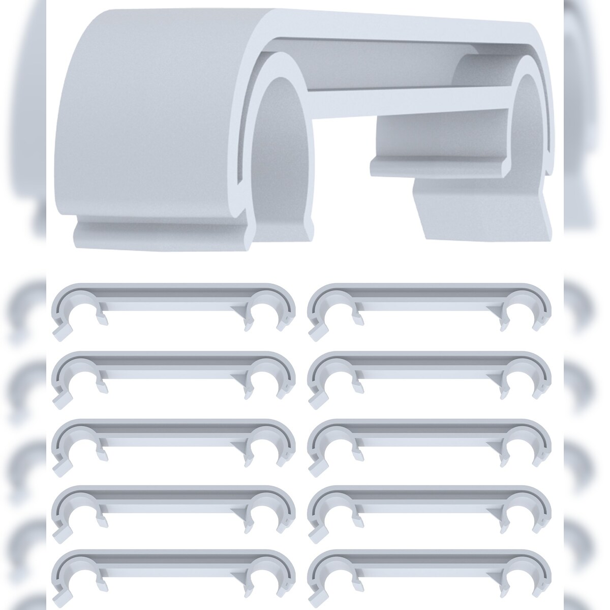 CLP 10er Set Kunststoff-Verbinder für Stühle grau Image
