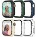 6-Pack Apple Watch Series 6 40mm Covers with Screen Protector for Men Women Matte Shockproof Bumper Hard PC for iWatch SE2/SE Series 6 5 4 Case. (40mm Green/Blue/White/Black/Starlight/Clear)