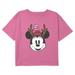 Girl's Youth Mad Engine Minnie Mouse Pink Mickey & Friends Antlers Graphic T-Shirt