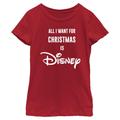 Girl's Youth Mad Engine Red Disney Merchandise All I Want For Christmas Graphic T-Shirt