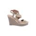 Indigo Rd. Wedges: Tan Print Shoes - Women's Size 8 1/2 - Open Toe