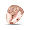 Hammered Zodiac Taurus Zodiac Ring in 9ct Rose Gold