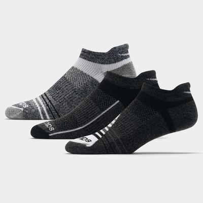 Saucony Inferno Merino Wool No Show Tab Socks 3 Pack Socks Grey Marl