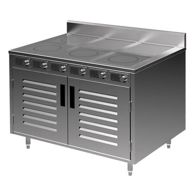 Spring USA BOH-2600D-6 BOH Series 48" Slide-In Induction Cooking Cabinet with 6 Ranges and Doors - 208-240V; 15.6 kW