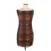 Princess Polly Cocktail Dress - Bodycon Open Neckline Sleeveless: Brown Dresses - Women's Size 12