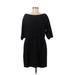 RED Valentino Casual Dress - Sheath Boatneck 3/4 sleeves: Black Print Dresses - Women's Size 48