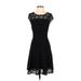 Brixon Ivy Casual Dress - A-Line: Black Print Dresses - Women's Size Small