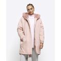 River Island Womens Pink Faux Fur Lining Parka Coat