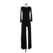 Feel The Piece Jumpsuit Crew Neck Long sleeves: Black Solid Jumpsuits - Women's Size X-Small