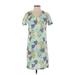 Caribbean Joe Casual Dress - Shift: Blue Print Dresses - Women's Size Small