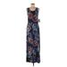 Lularoe Casual Dress - Maxi: Blue Tropical Dresses - Women's Size Medium